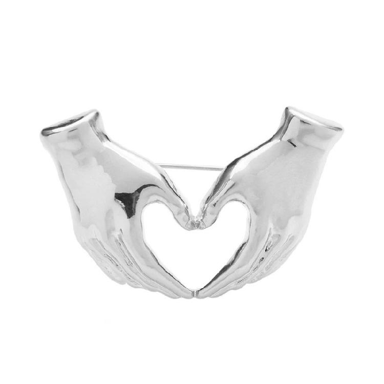 Unique Badge Cartoon Hand Heart Gesture Brooch Trendy Women Brooch Stylish Pin Suitable for Teens and Fashion Lovers