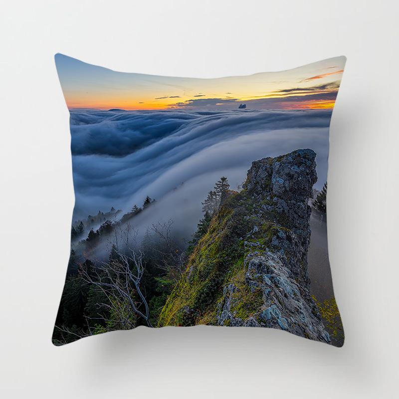 Sunset Sunset Beach Scenery Printed Pillow Cover Sofa Decoration Car Office Seat Cushion Cover Room Home Decor Pillow Cover