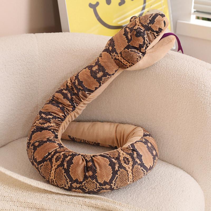 Creative simulation python hand puppet plush toy doll golden python doll boy trick funny rag doll