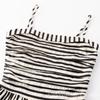 French Tall Splicing Striped Suspender Skirt, High-end Pleated Waist and Thin Off-the-shoulder A-word Dress, Long Dress.