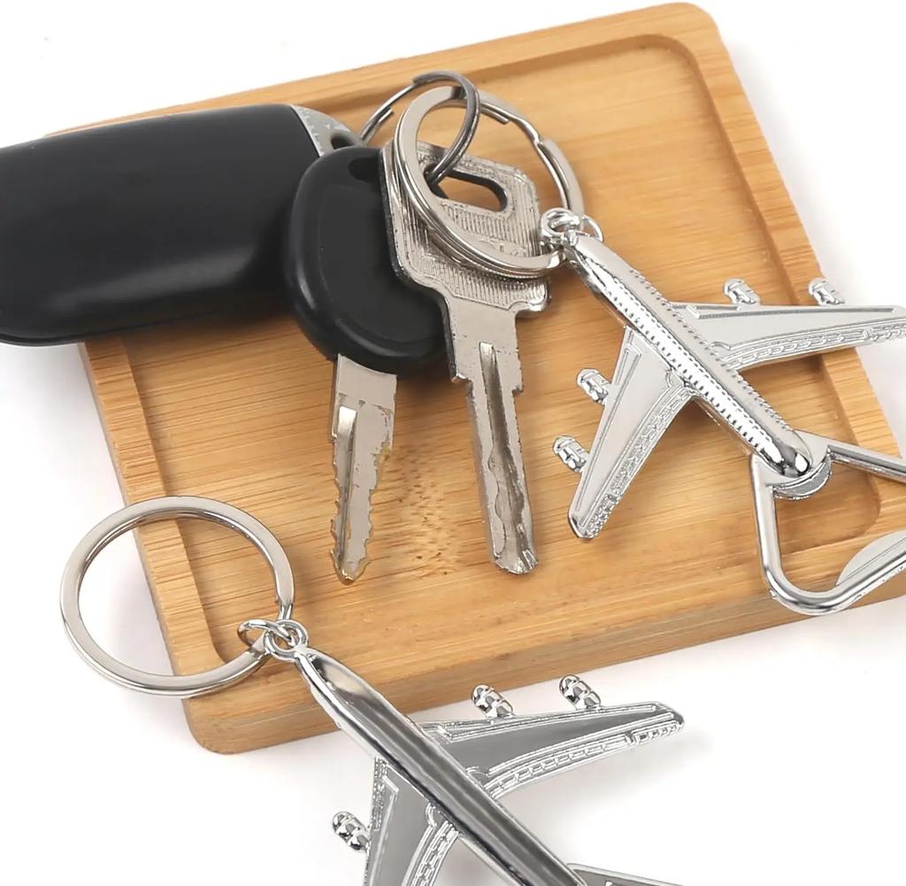 Creative Airplane Bottle Opener Keychain Metal Keyring Travel Lovers Gift Portable Multifunctional Beer Cap Opener Key Accessory