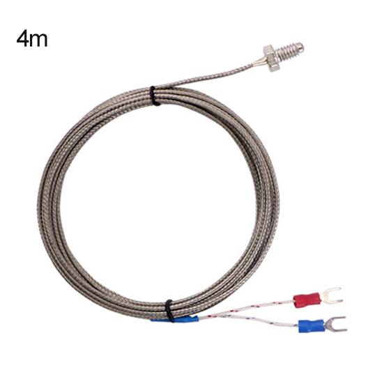 1/2/4/5m K Type Thermocouple Probe Imperial M6 Screw Temperature Sensor Meter