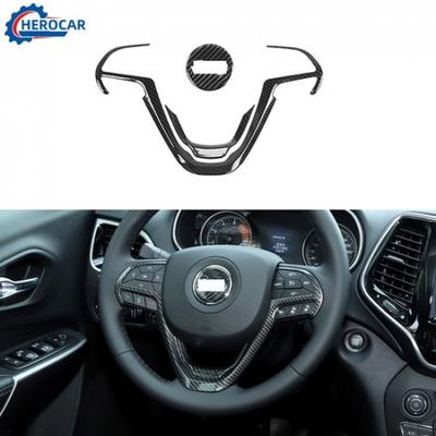 3Pc Steering Wheel Decor Strips Molding Cover Trim For Jeep Grand Cherokee 2014+