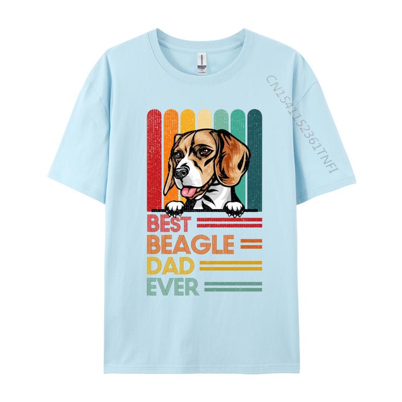 Vintage Best Beagle Dad Ever Tshirt Pet Lover Tshirts Gift From Daughter And Son Man Harajuku Style Tshirts