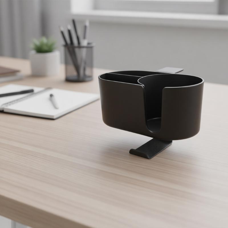 Space Saving Desktop Organiser Pen Container Desk Side Aluminum Alloy Cup Tray Headphone Stand For Desk Organization