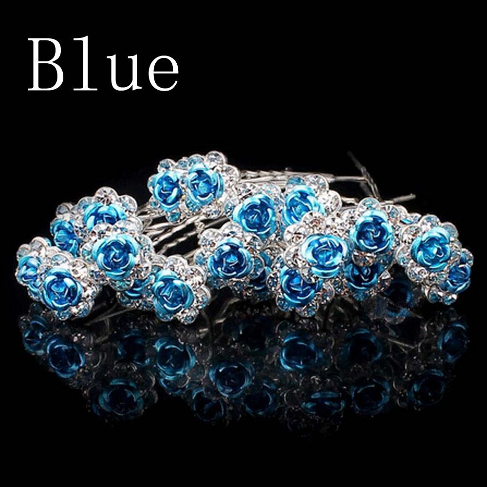 20PCS Jewelry Bridal Engagement Rhinestone Crystal Flower Hairpins Hair Clips