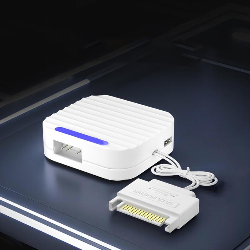 Satas To 5V 3Pin ARGB Controller Magnetic Base MultiProtection Design for PC Argb Lighting Optimization for Workstations