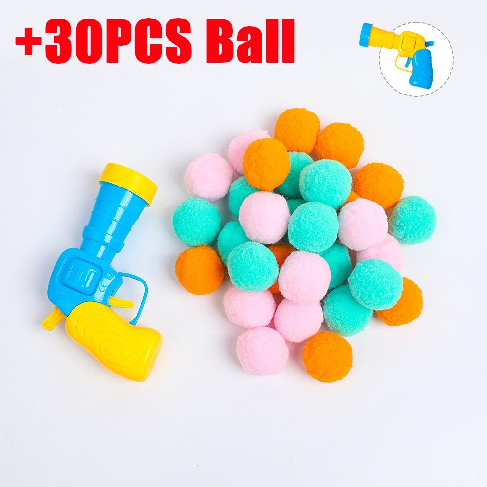 Interactive Cat Toys Launch Training Toy For Pet Kitten Creative Mini Shooting Gun Games Stretch Plush Ball Toys Pet Supplies