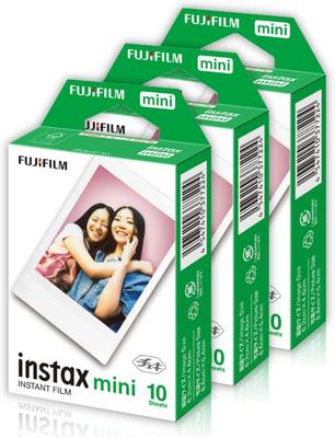 Original Fujifilm Instax Mini Film, 30 Blatt, JP1, mit HAKUBA Objektivreiniger (30 Blätter [JP1 x 3 Schachteln])