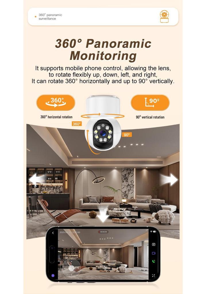 Smart Wireless HD Security Camera with Full-Color Night Vision & Two-Way Talk