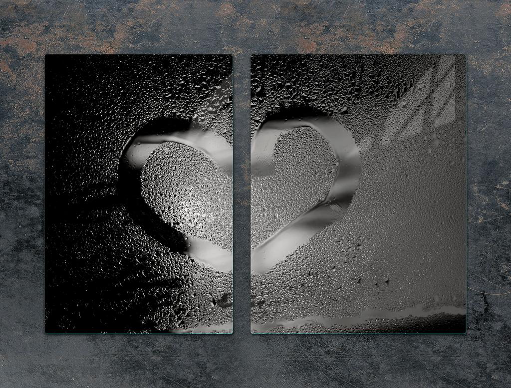 PIANO COTTURA IN VETRO PROTEZIONE 75x52 CUORE
