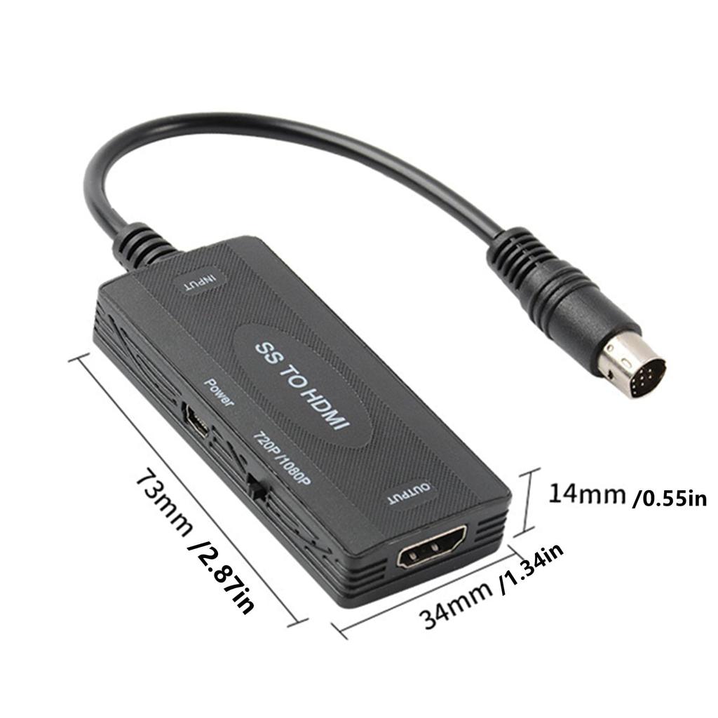 HDMI Video Adapter for Sega Video HDMI Converter Supports Resolution Saturn, Cable, Cord, 169/43 Screen, 1080P/720P