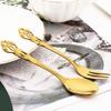 20Pcs Gold Dinnerware Set Food Grade Stainless Steel Cutlery Set Dinner Knife Fork Spoon Royal Silverware Mirror Flatware Set