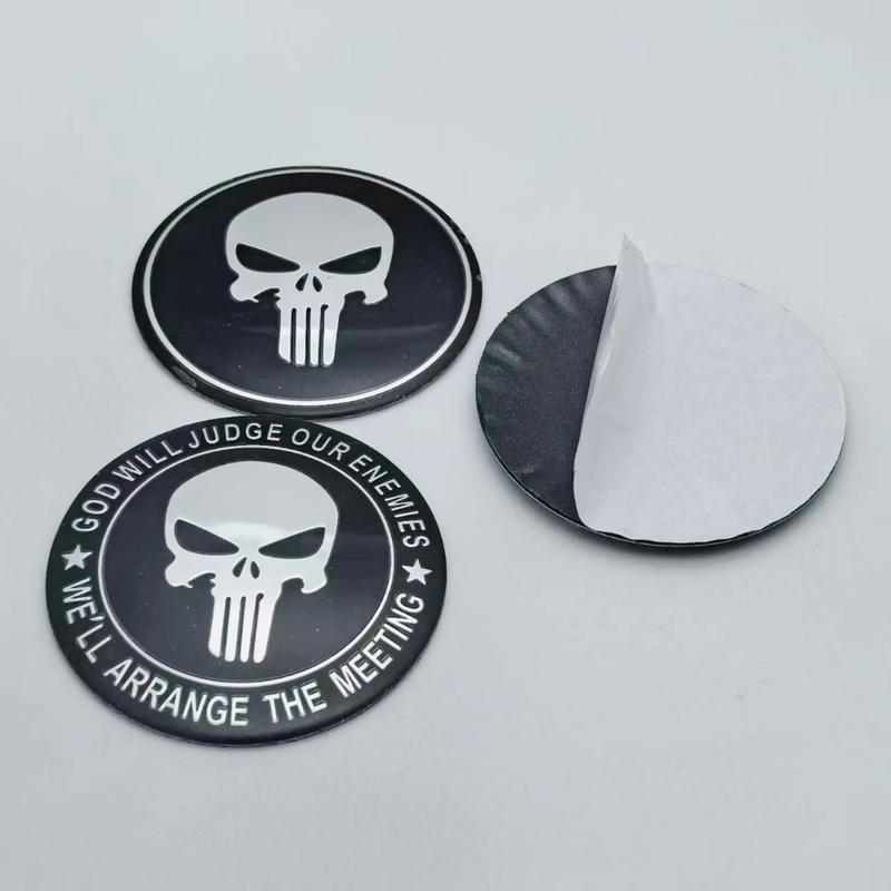 4pcs 45mm 56mm 65mm Skull Logo Emblem Car Stickers Accessories for Car Wheel Center Caps Hub Cap Rim Dust Cover Badge Replace