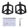 Bike Pedals Road Bike Pedals Nylon Non Slip Wide Platform 20 Studs Double DU Bearings Reflective for Mountain Road Bike