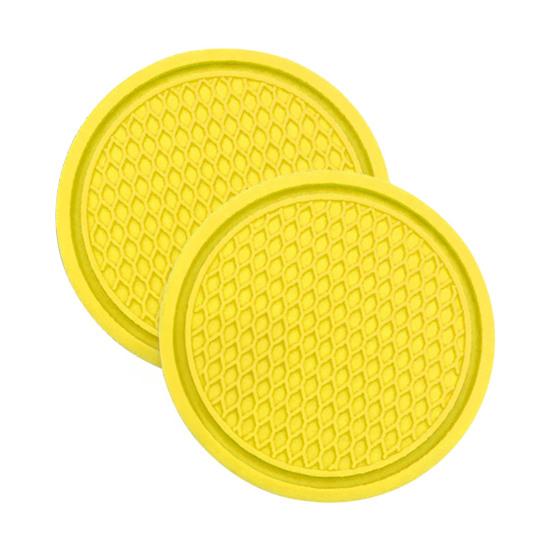 

2Pcs Car Cup Holder PVC Anti-Slip Honeycomb Design Car Interior Organizer Bottles Phones Keys Comfortable Driving Car Accessories 2pcs жовтий