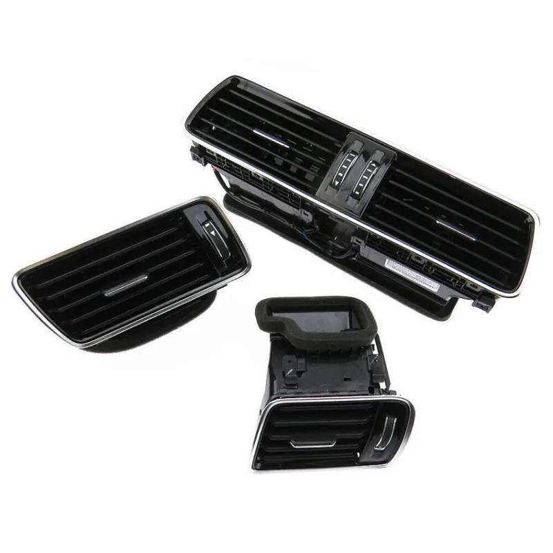 1 Set 3AD 819 701A 3AD 819 702A 3AD819728A Black Chrome Piano Paint Air Conditioning Outlet Vents For VW Passat B6 B7 2006-2011