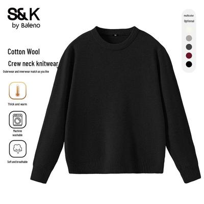 Baleno S&K Men's Heavyweight Round Neck Knit Sweater