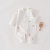 A-Class Pure Cotton Baby Romper: Soft Snap-Button One-Piece Suit with Belly Protection for Spring and Autumn.