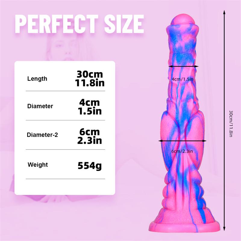 Eiloser Pferdeschwanz, flüssiges Silikon, Tierpenis, dick und lang, Farbsimulation, gefälschter Penis, Analplug, lustiges Masturbationsgerät