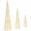 Christmas Tree with 90 LEDs 3 Pcs Warm White 20 X 20 X 80 Cm PET
