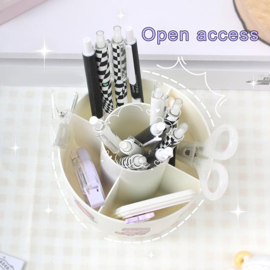 Porte-brosse de maquillage, boîte de rangement de cosmétiques, rotatif à 360 degrés, conception à 5 fentes, trousse à crayons de grande capacité, organisateur de bureau