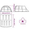 Tunnel Family Tent for 7 People Green Waterproof