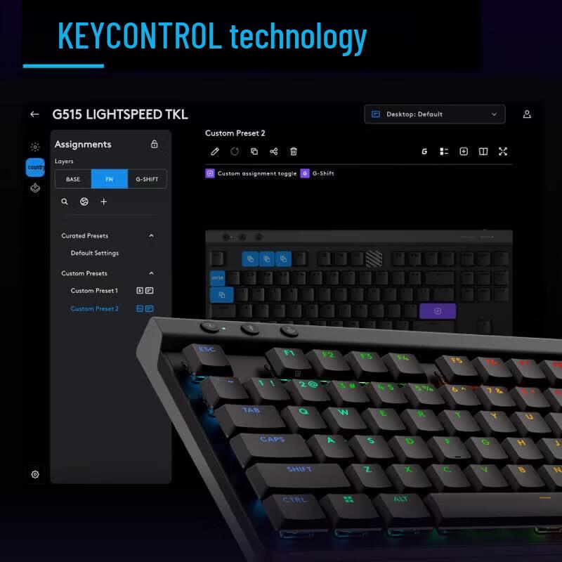Logitech G G515 LIGHTSPEED TKL Low Profile Wireless Gaming Keyboard