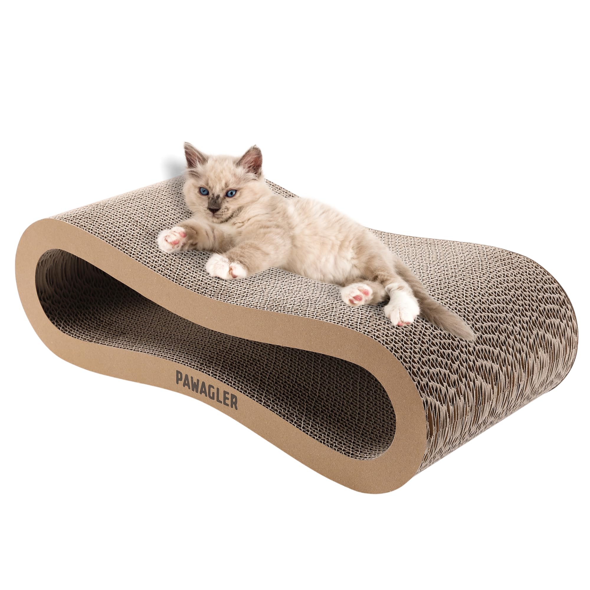 

PAWAGLER Cat Claw Sharpener Loop Wood Grain Cat Claw Sharpener Claw Polisher Cardboard Bed Pillow Cat Pot Cat Bed Relaxing Curvy Figure of 8