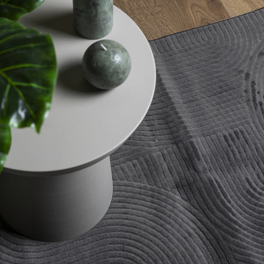 IZA Short Pile Rug Scandinavian Style Anthracite 120 X 170 Cm
