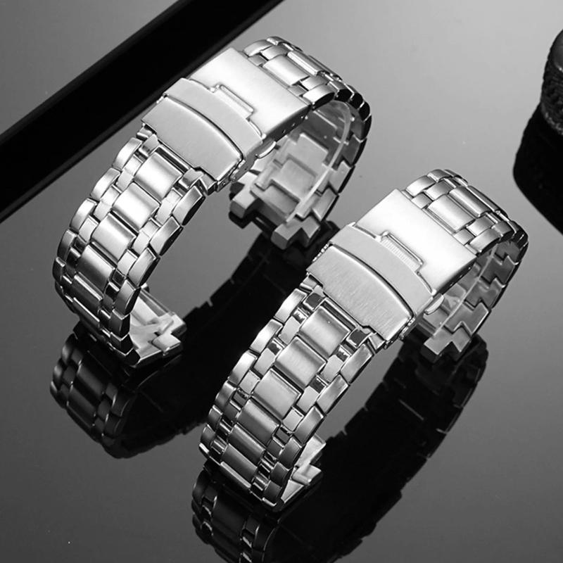Dla Casio Edifice seria metalowa EF-539 Stalowa Bransoleta 5118 Stal Nierdzewna Biznesowa Bransoleta Zegarka Męska Wklęsło-Wypukły Interfejs Pasek Zegarka