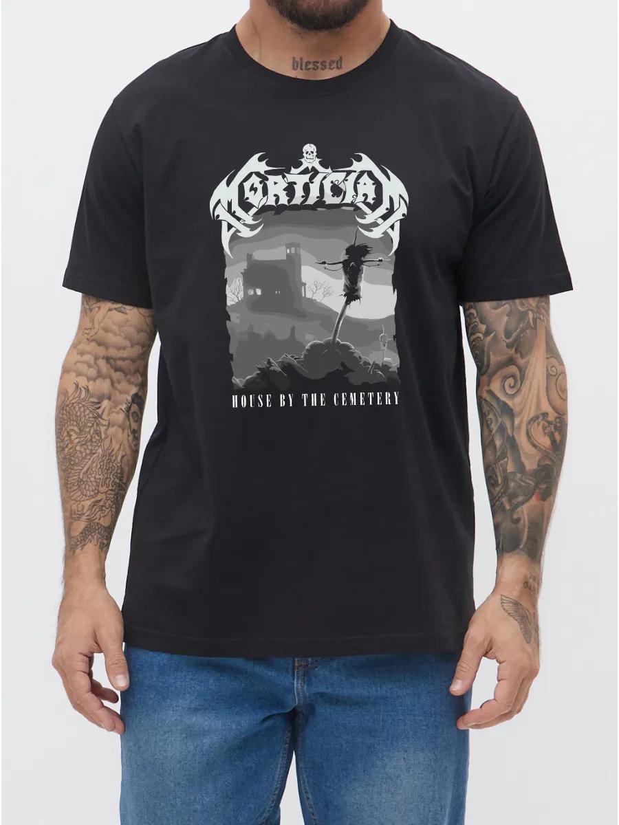 Dark gray t-shirt with regional linear print, patriotic style S