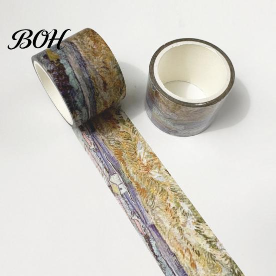 Painting Fragment Tape Washi Tape, Oil Decorative Masking Artist Patterns Adhesive Artistic for DIY Crafts, Junk Journal, Gift Wrapping, Scrapbooking