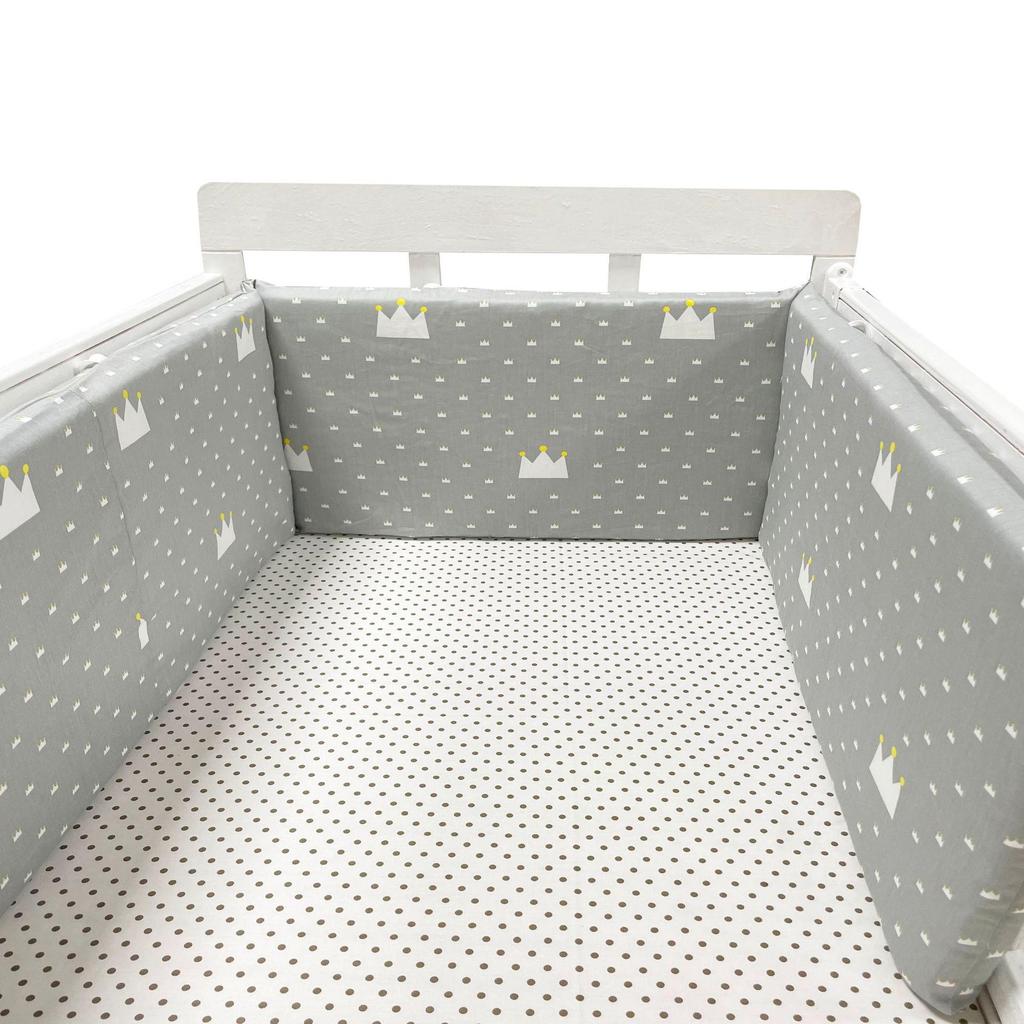 Cotton Baby Anti-Collision Crib Bumper Pad - Removable & Washable, Anti-Pinch Design for Newborns