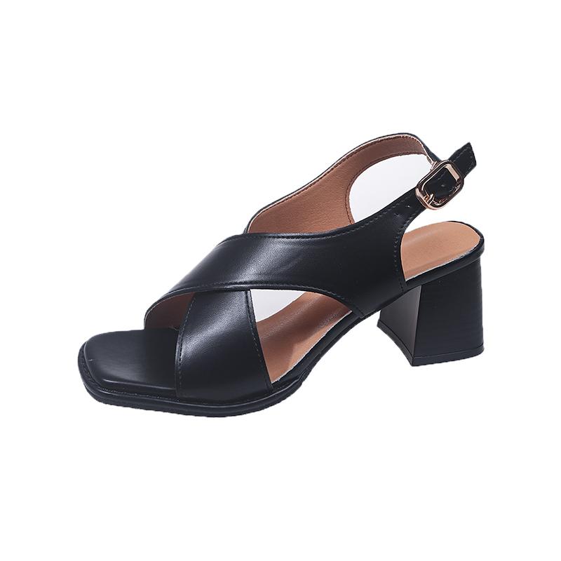 Fashion Platform High Heels Sandals for Women In Summer New Square Open Toe Luxury Women's Shoes Fashionable Thick Heels Sandals Slipper