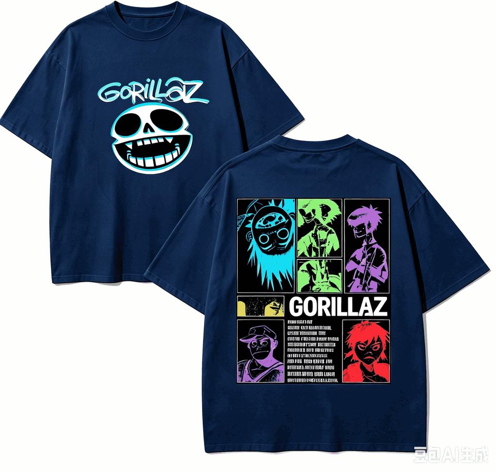 Gorillaz For Fan Gift Tshirt Unisex Unisex Harajuku Oversizedunisex Short Sleeve Streetwear High Quality Couples Comfortable Soft