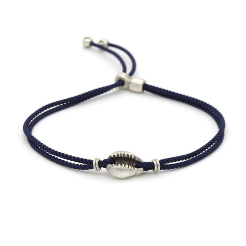 

ODDCOLLET Shell string bracelet (navy) M (17.5cm - 21 cm)