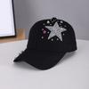 New Diamond-encrusted Five-pointed Star Baseball Cap European and American Fashion Hot Diamond Curved Brim Cap