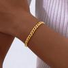 Personality Curb Cuban Link Bracelets for Women, Gold Color NK Chain Bracelet,Stainless Steel Gold Color Fashion Jewelry Gift