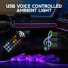 Neon Car LED Interior Ambient Lights 13.12FT Colorful Fiber Optic RGB Strip USB Remote Control Auto Atmosphere Decorative Lamp