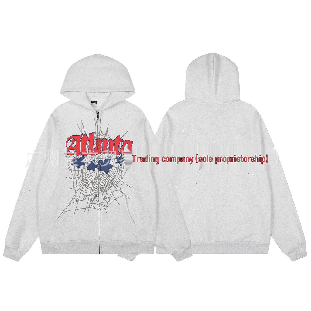 Sp5der Skumstjärna Huvtröja: Trendig Unisex Dragkedjejacka för Hösten