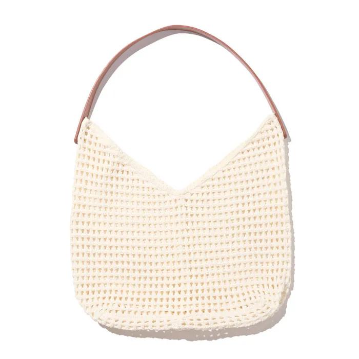 Rattan Mood Knit Shoulder Bag (Ivory)