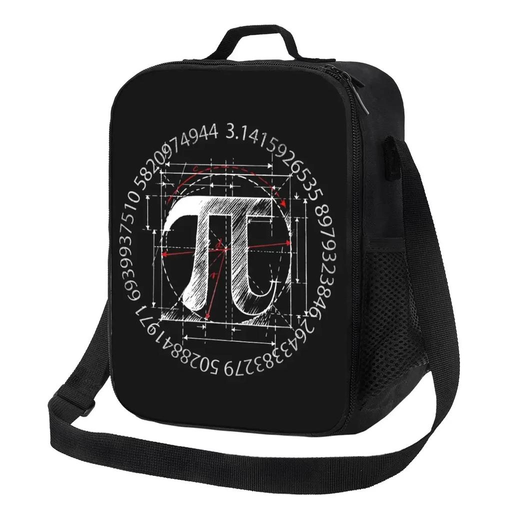 Pi Symbol Line Drawing Thermal Insulated Lunch Bag Maths Science Resuable Lunch Container School Multifunction Bento Food Box