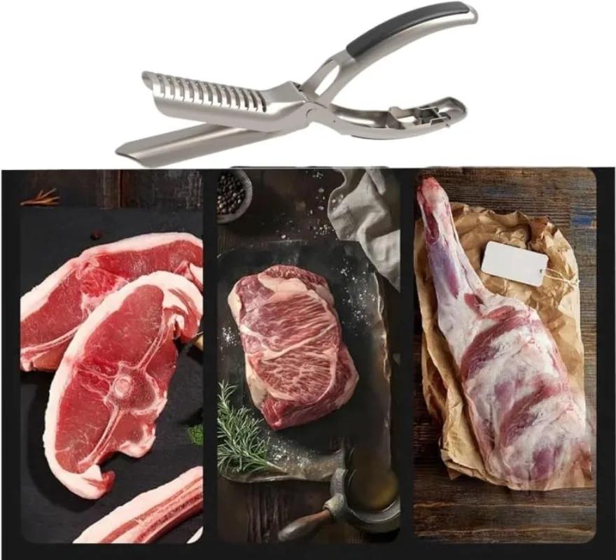 BBQ Rib Skinner Rib Membrane Remover Stainless Steel Tool, Kitchen Grill Gadget for Rib Prep for Chef Easy Membrane Removal