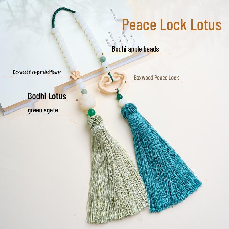 

Зеленый сандал Лотос и Олень Подвеска-украшение для автомобиля на зеркало заднего вида