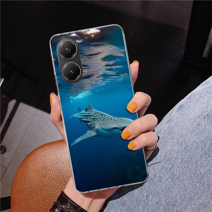 Ocean Whale Shark Phnoe Case for Xiaomi Poco X5 X6 X7 Pro X4 Gt F7 Ultra M8 M7 Redmi 15C 15 13C 13 12C 12 Unique Cover Coque Poc