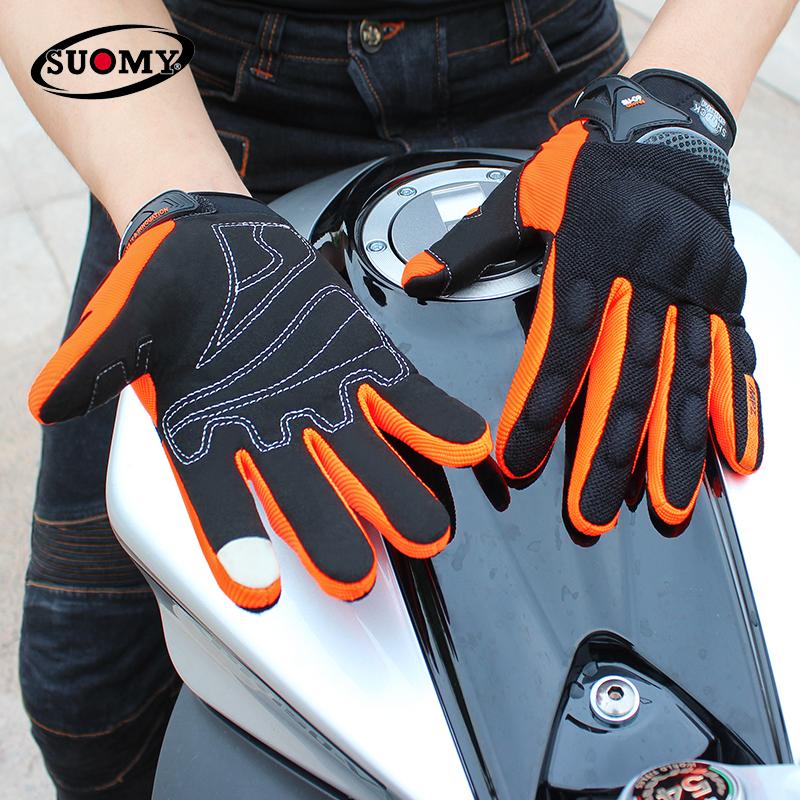SUOMY SU-09 Motorcycle Gloves Summer Breathable Motorcyclist Gloves Men Women Motorbike Riders Touch Screen Full Finger Gloves