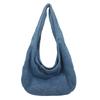 Korea Style Denim Shoulder Bags Women Solid Simple Canvas Hobo Bags 100% Cott Lazy Style Cloth Packages Large Casual Totes