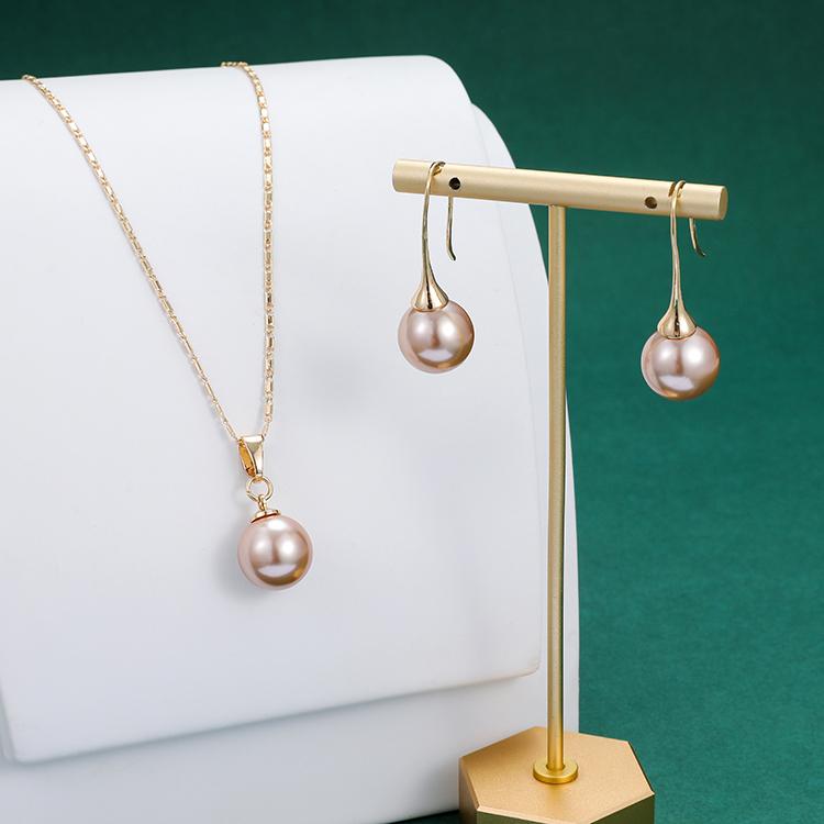 Simple Pearl Pendant Samoa Gold Filled Necklace 18k Yellow Gold Jewelry Set Hawaii Jewelry Set