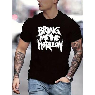 BRING THE HORIZON Zabawny T-shirt z nadrukiem liter dla Męskiej Nowej Mody Bawełniany Męski Letni Rekreacyjny T-shirt z krótkim rękawem